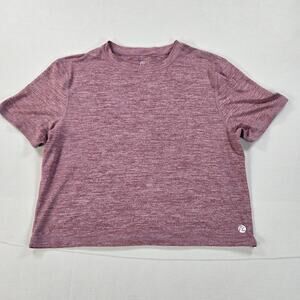 Rhoback Drift Performance Crop Short Sleeve Tee in Heather Red Women's Size XS